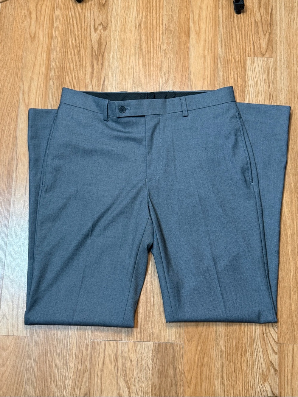 Calvin Klein Men's Charcoal Flat-Front Slim Fit Dress Pant
